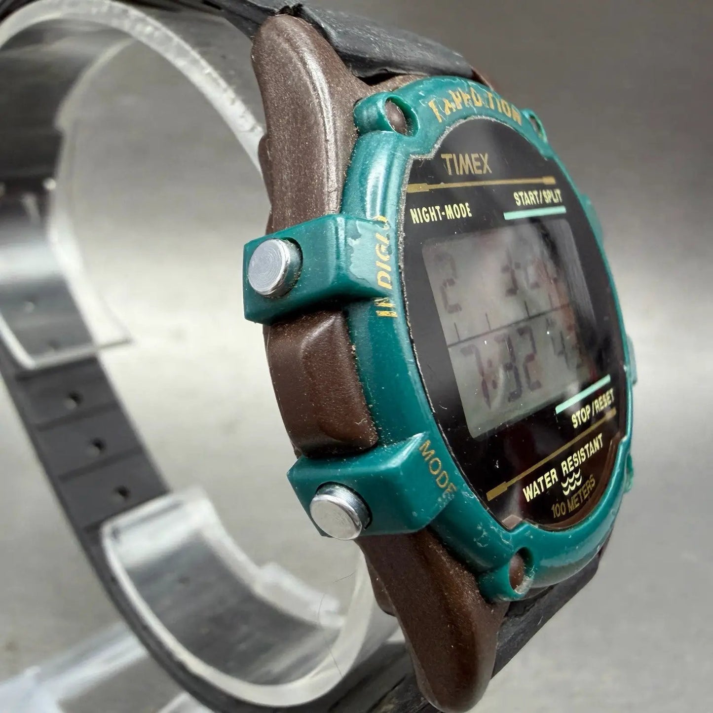 Timex Expedition Atlantis Watch Men 40mm Digital Blue Tone Round Alarm New Batt3