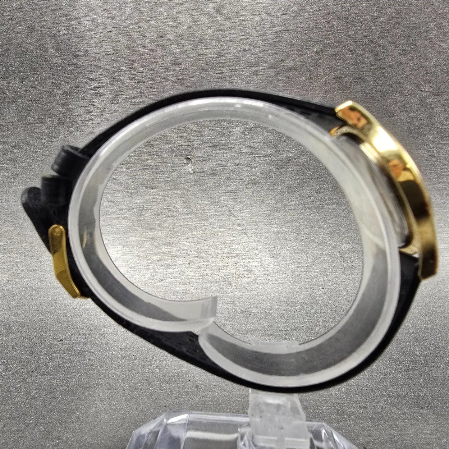 Movado Museum Watch Women 28mm Black Dial Gold Tone Round 87 E4 0823 New Batt SW8