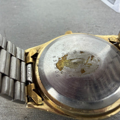 Seiko SQ Watch Men 34mm Champagne Dial Gold Tone Daydate 8C23-6010 PARTS Vintage10