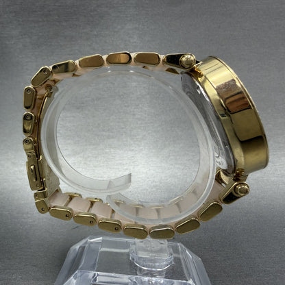 Michael Kors Parker Chronograph Watch Women 39mm Pink Dial Gold Tone Date NewBat8