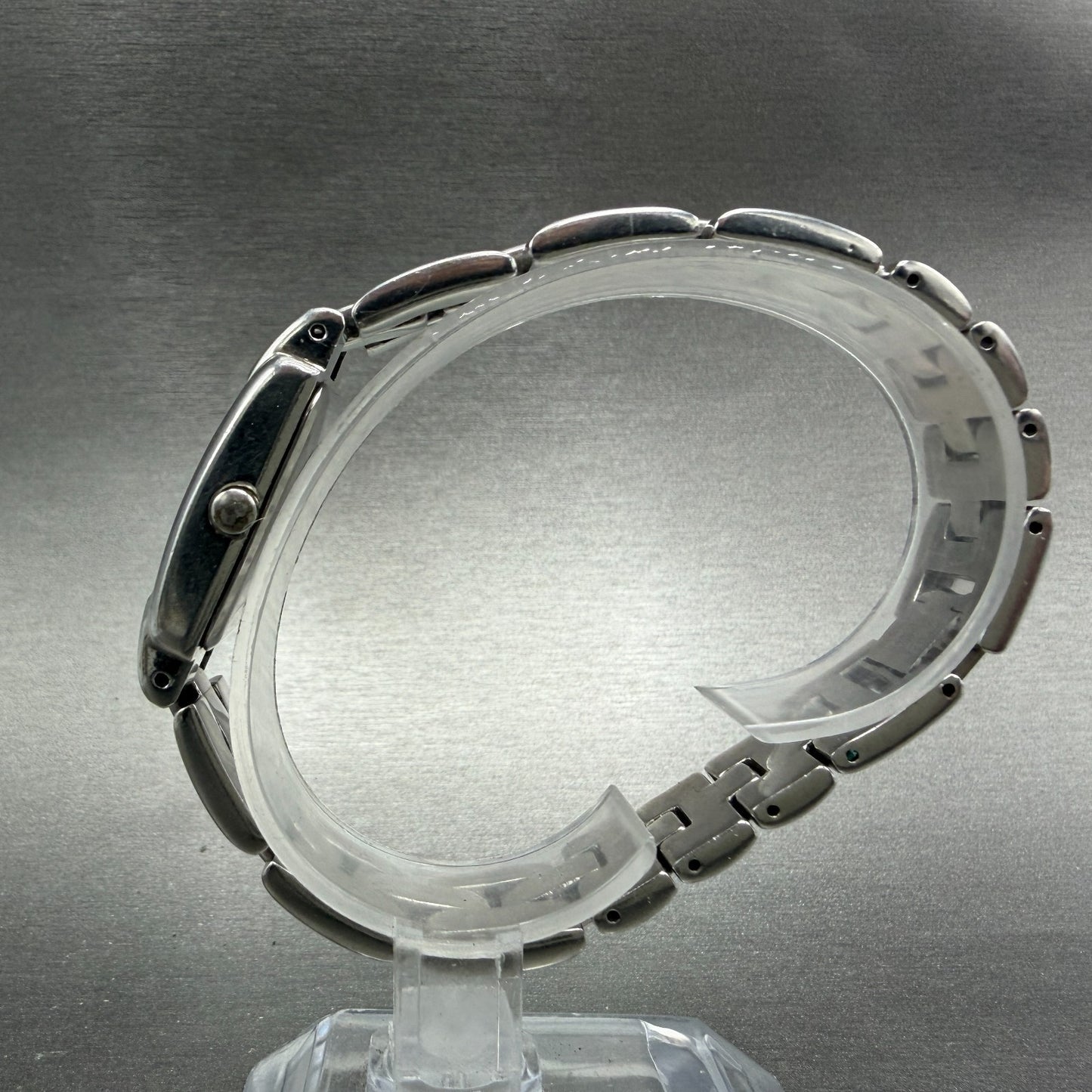 Skagen Tank Watch Women 20mm Black Dial Silver Tone Rectangle 117SSXB New Batt6