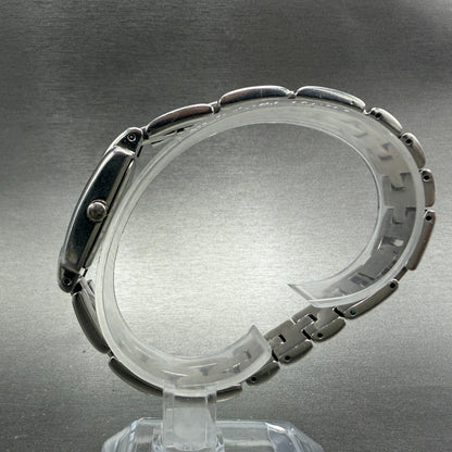 Skagen Tank Watch Women 20mm Black Dial Silver Tone Rectangle 117SSXB New Batt6