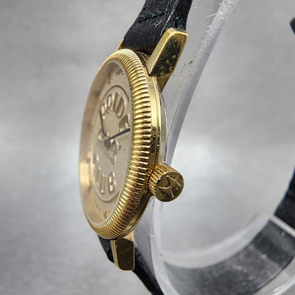 Hamilton Watch Women 24mm Gold Dial Gold Tone Pride Club Round 8442 New Battery2