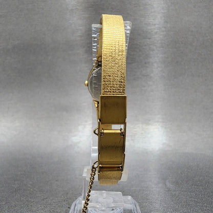 Seiko Watch Women 17mm Gold Dial Gold Tone Hexagon 2P215A29 New Battery7