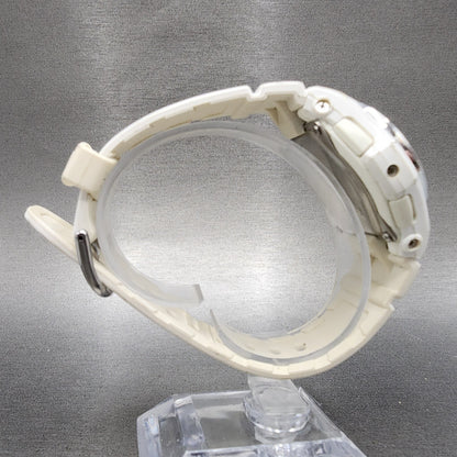 Casio BabyG Watch Women 38mm White Dial White Case Round BGA101 New Battery B!8