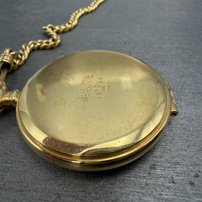 Seiko Alba Success Pocket Watch Men 42mm White Dial Gold Tone V701-0A10 New Batt9