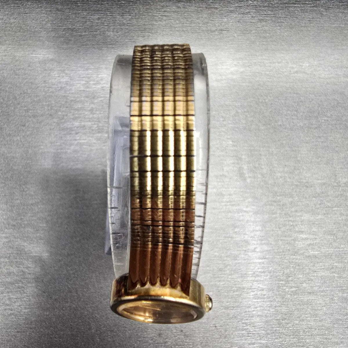 Seiko Watch Women 17mm Gold Dial Gold Tone Round 1E20-0069 New Battery Vintage4