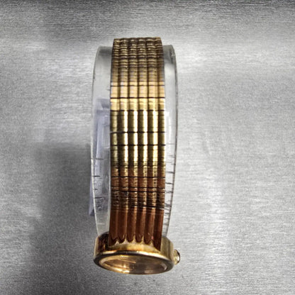 Seiko Watch Women 17mm Gold Dial Gold Tone Round 1E20-0069 New Battery Vintage4