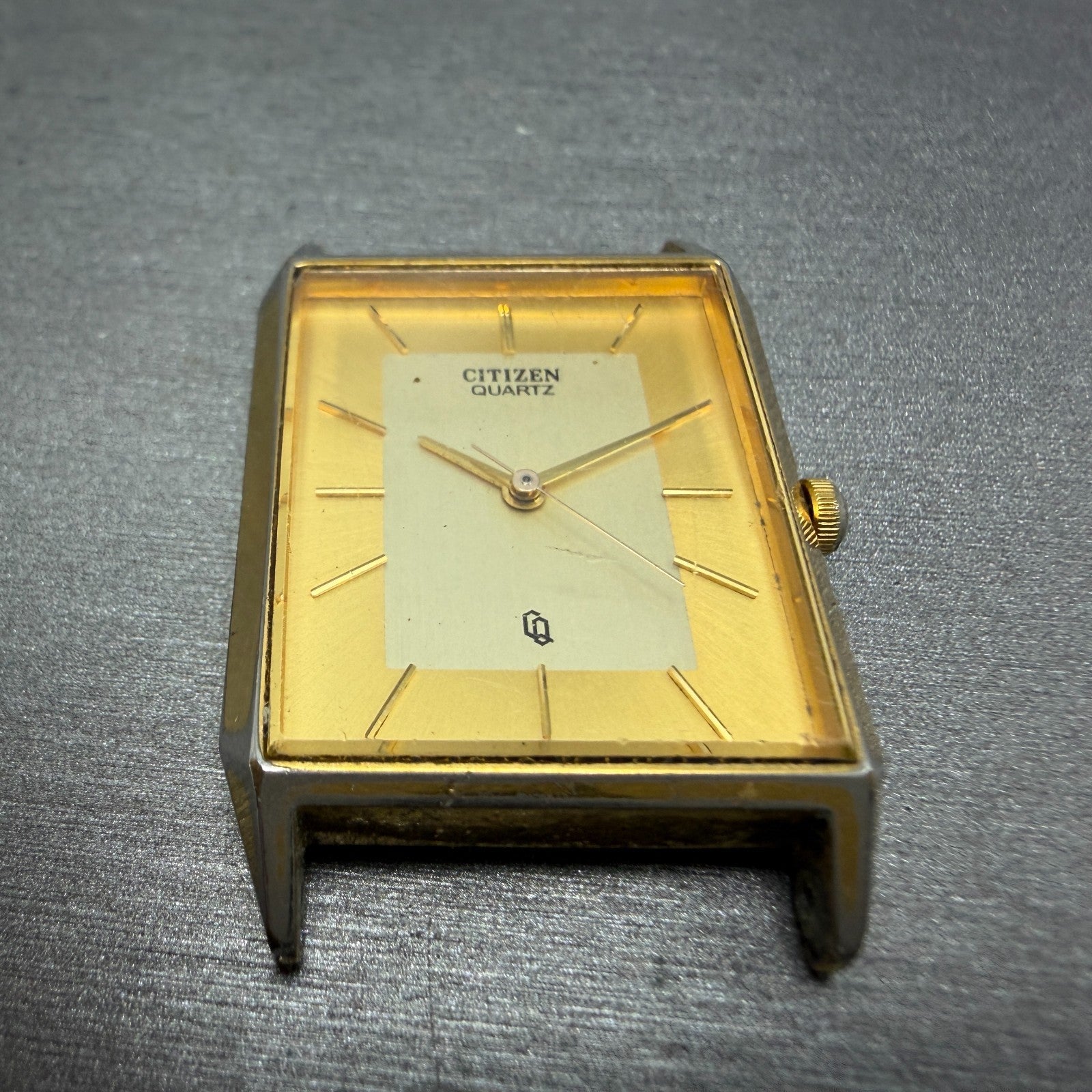 Citizen CQ Tank Watch Men 25mm Champagne Dial Gold Rectangle 6031-S06291 PARTS3