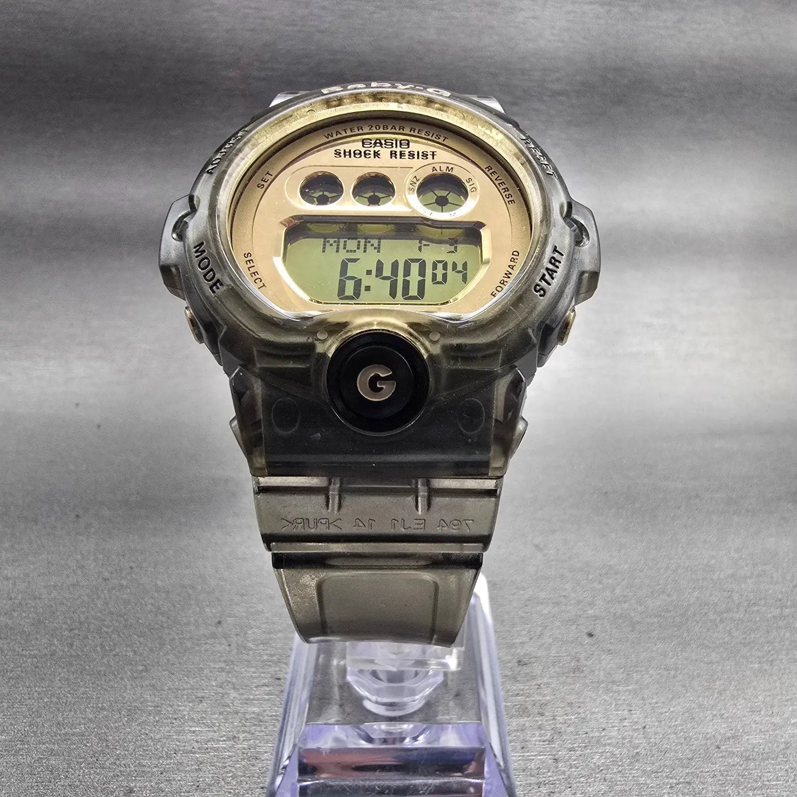 Casio Baby-G BG-6901 Watch Women 46mm Gold Gray Alarm Chronograph New Battery5