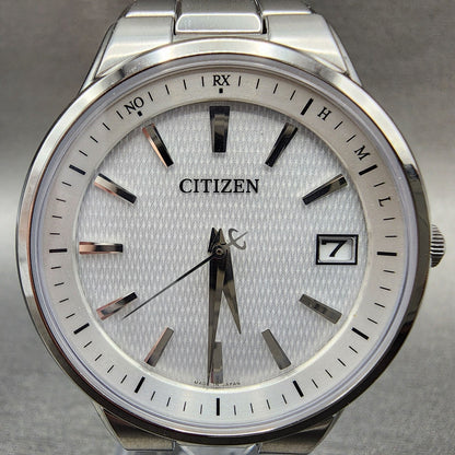 Citizen Eco-Drive Atomic Watch Men 37mm White Dial Titanium Date H110-T018360
