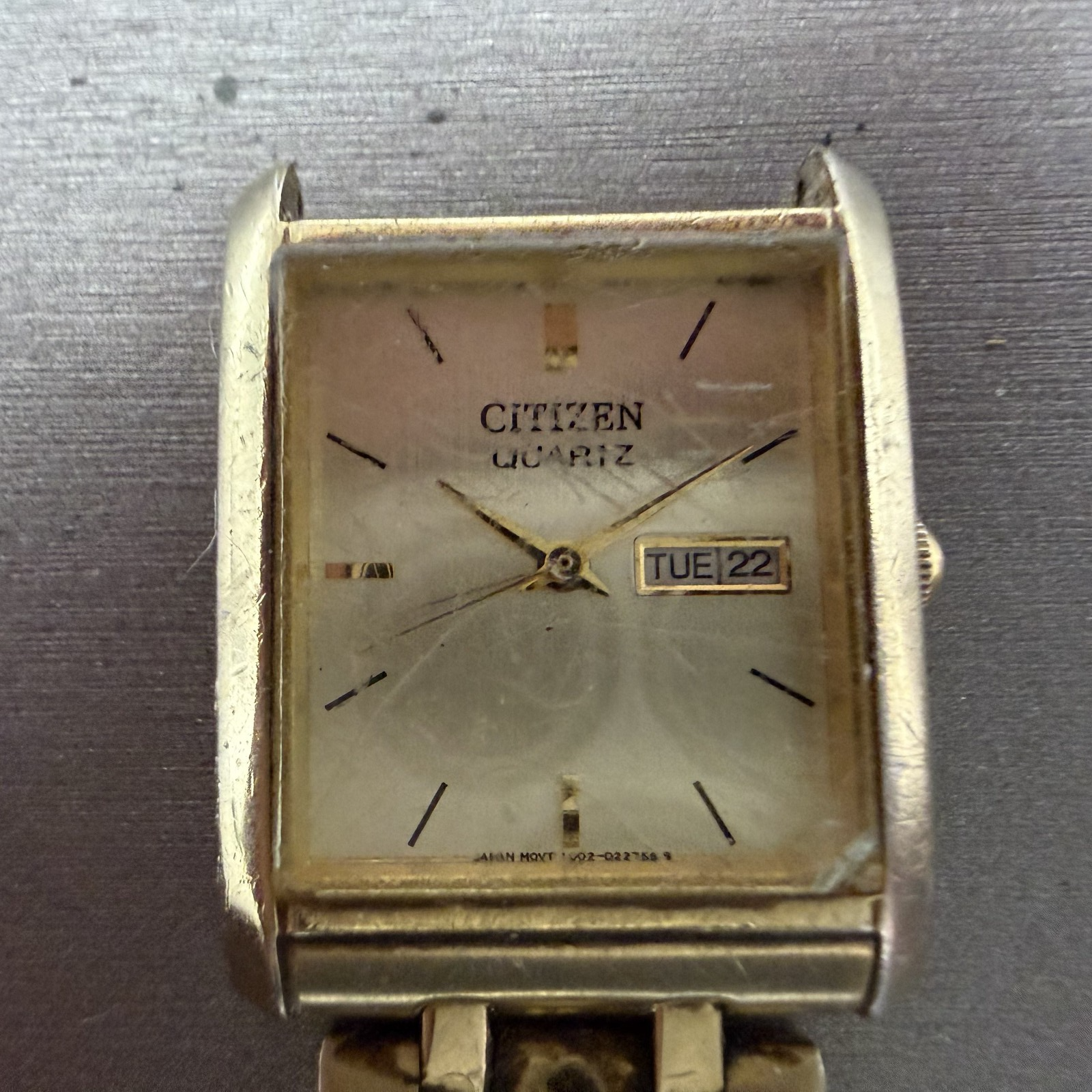Citizen Watch Men 25mm Champagne Dial Gold Tone Daydate PARTS!! 1002-S992991