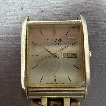 Citizen Watch Men 25mm Champagne Dial Gold Tone Daydate PARTS!! 1002-S992991