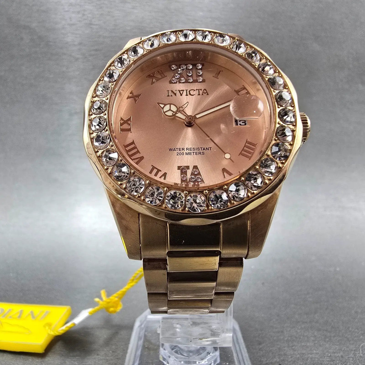 Invicta Dive Watch Women 38mmRose Dial Rose Gold Tone Date 15253 New Battery5