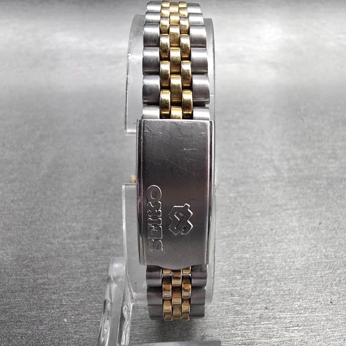 Seiko SQ Watch Women 24mm Gold Dial Two Tone Daydate Round 3E23-0A69 New Batt 897