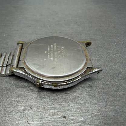 Casio AQ-227 Watch Unisex 35mm White Dial Silver Tone Analog Digital PARTS11