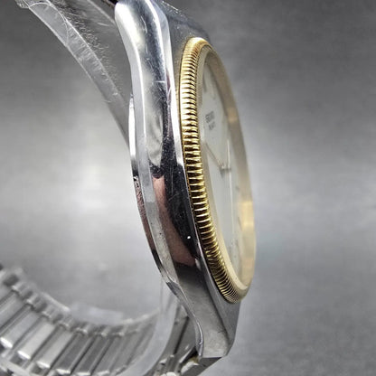 Seiko Watch Men 33mm Silver Dial Two Tone Date Round 6432-7019 PARTS4