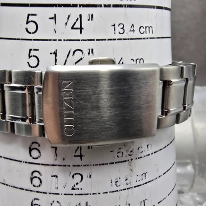 Citizen Eco-Drive Watch Men 36mm White Dial Silver Date E031-S048419 Round Runs11