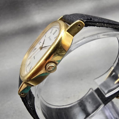 Seiko Avenue Watch Men 28mm White Dial Gold Tone Oval 5P31-5090 New Battery2