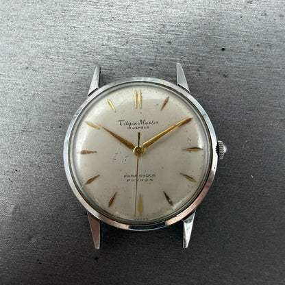 Citizen Masers Phynox Watch Men 35mm White Dial Silver Tone Manual PARTS Vintage0