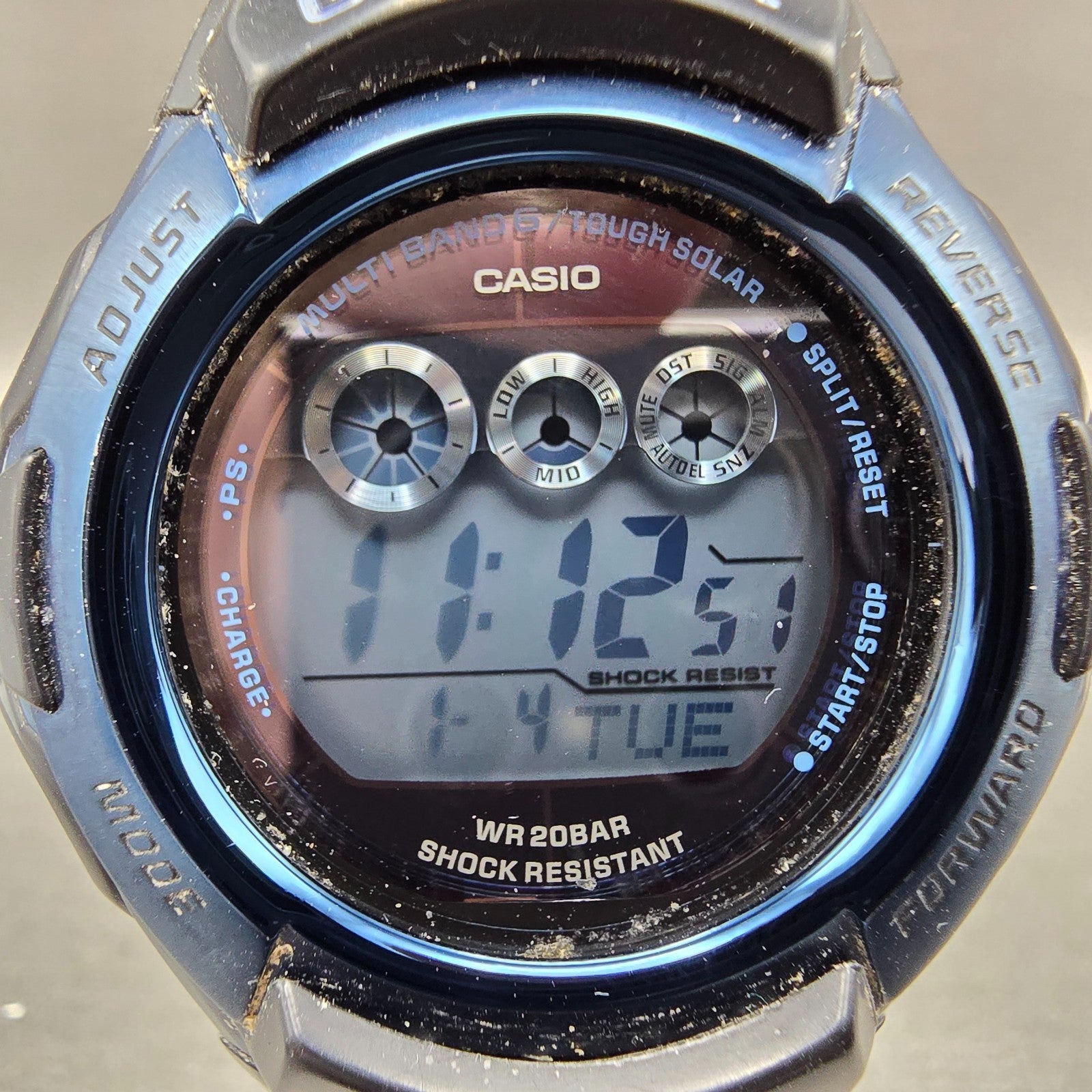 Casio G-Shock GW-M500F Watch Men 47mm Blue Black Alarm Chronograph Works Solar1
