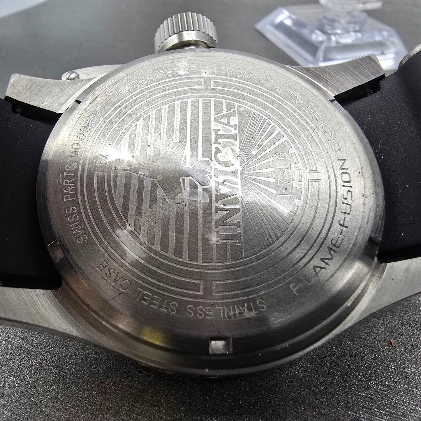Invicta Aviator Flight GMT Watch Men 48mm Black Dial Steel Date 1746 New Battery11