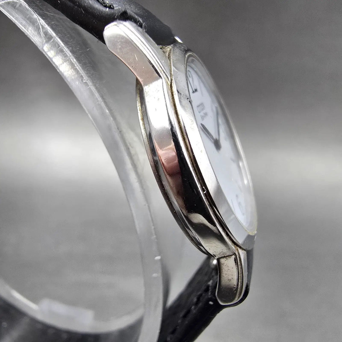 Citizen Eco-Drive Watch Women 23mm White Dial Silver Tone Leather Band Works3