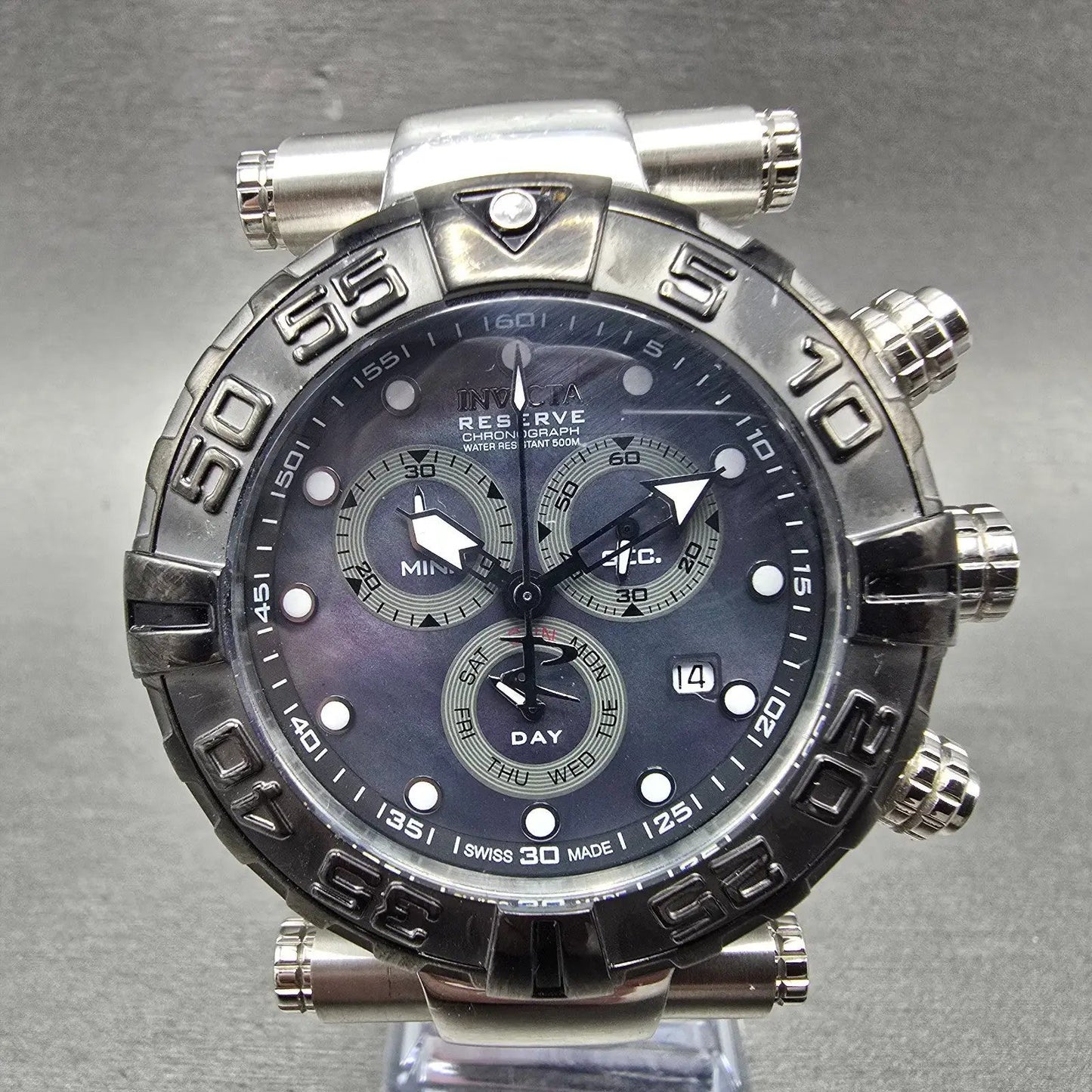 Invicta Reserve Sub Aqua Noma I Chronograph Watch Men 46mm MOP Dial Steel NewBat0