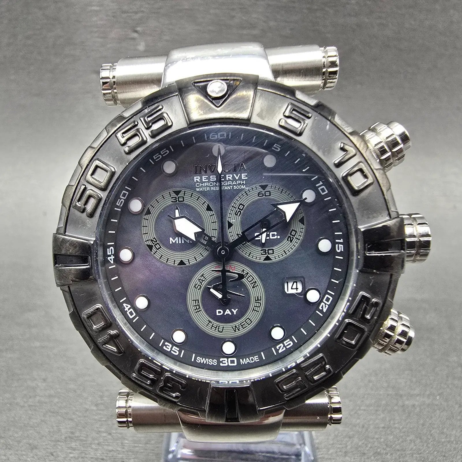 Invicta Reserve Sub Aqua Noma I Chronograph Watch Men 46mm MOP Dial Steel NewBat0