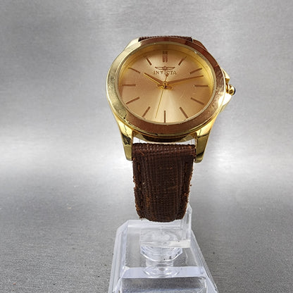 Invicta Angel Watch Women 33mm Gold Dial Gold Tone Round 15150 New Battery5