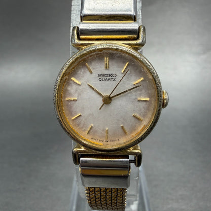 Seiko Watch Women 21mm Silver Dial Gold Tone Round 2C21-0100 New Battery Vintage0
