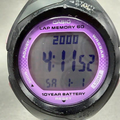 Casio PHYS STR-300 Watch Women 36mm Digital Black Purple Alarm Chrono New Batt F1