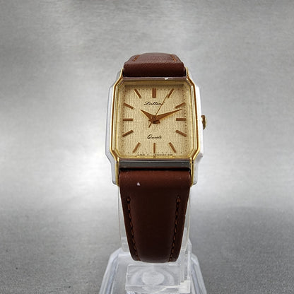 Orient Tank Watch Women 19mm Cream Dial Two Tone Rectangle J6521240 CS New Batt5