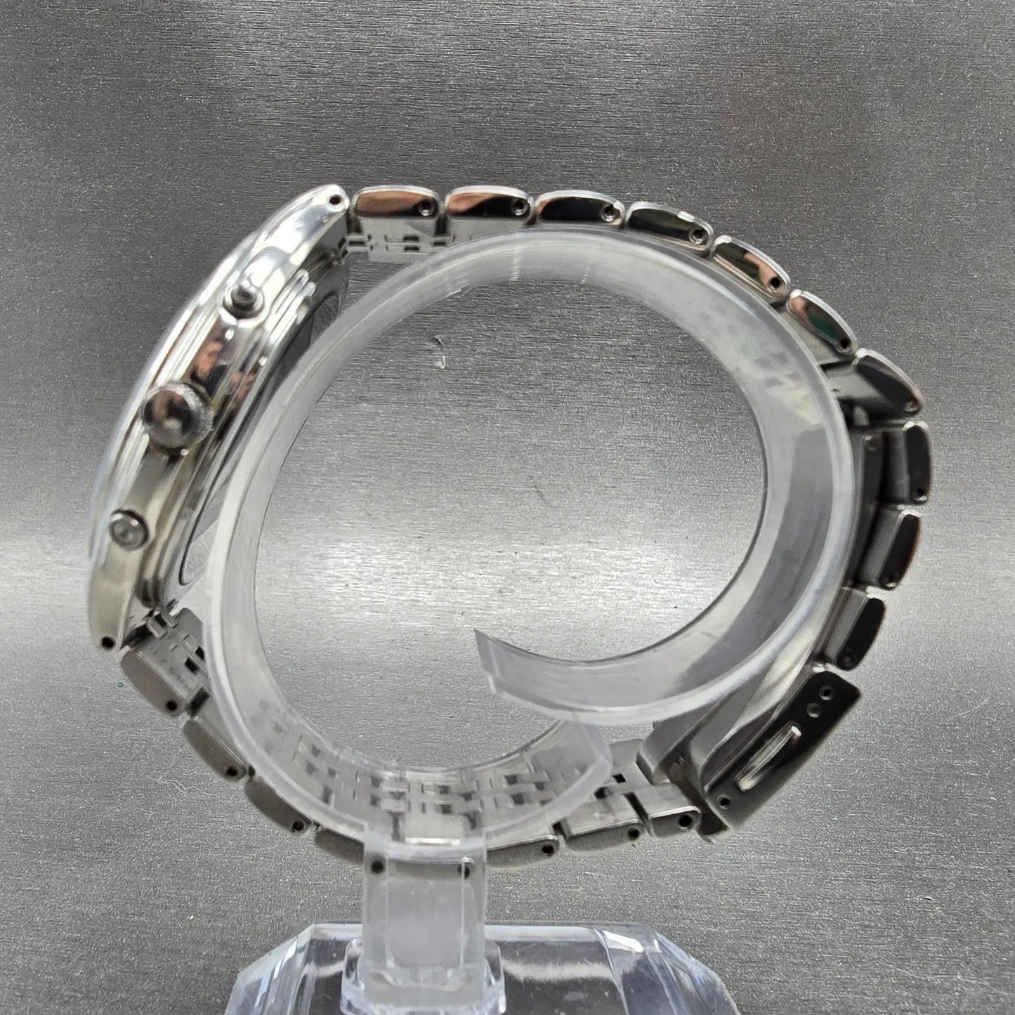 Seiko Solar Watch Men 38mm White Dial Silver Tone Date Atomic 7B22-0AM0 READ!!!!7