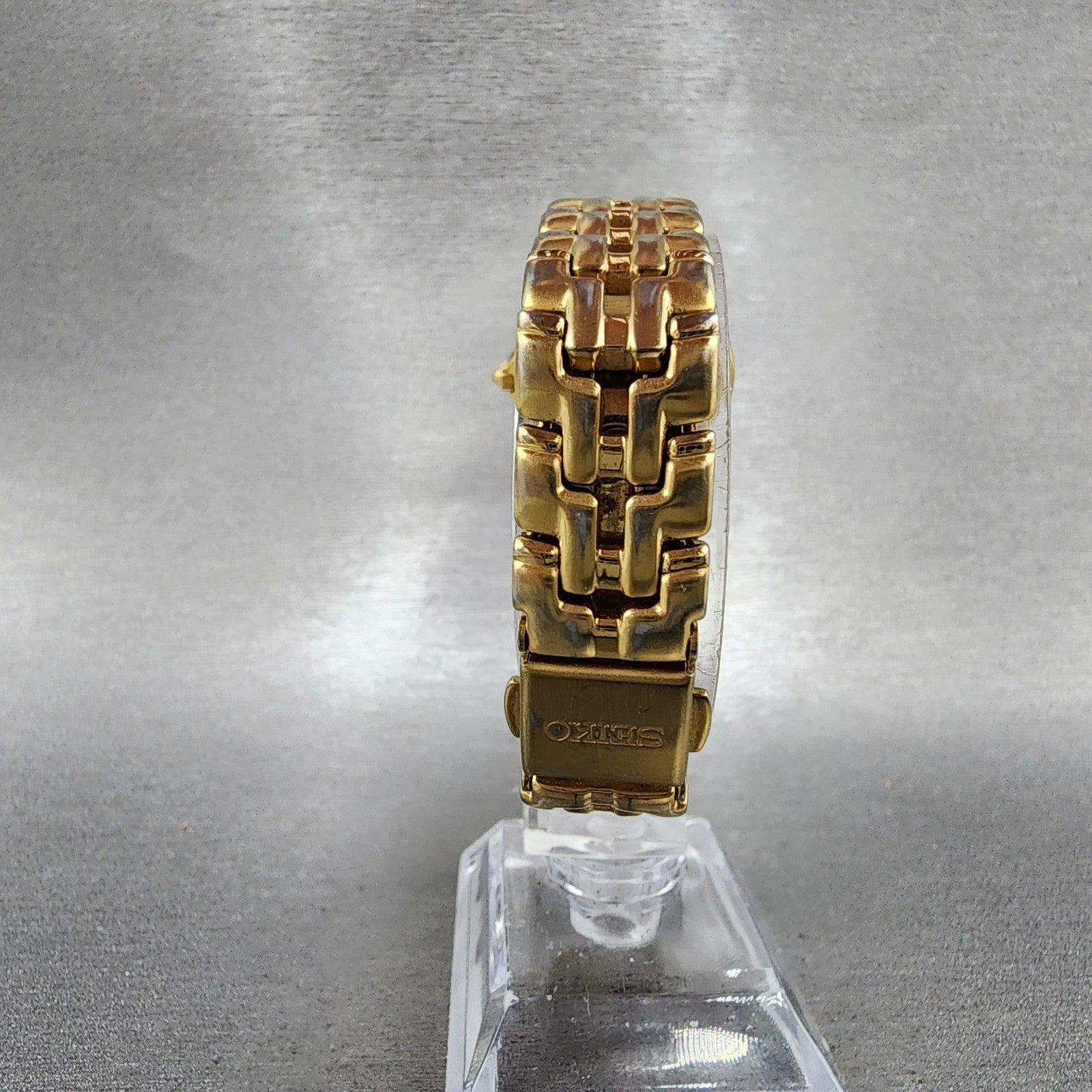 Seiko Watch Women 26mm Champagne Dial Gold Tone Date Round 7n820599 New Battery7