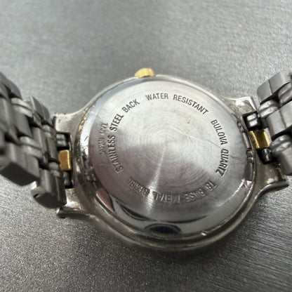 Bulova Watch Women 24mm Cream Dial Two Tone Round Bracelet 98L61 New Battery ABC9