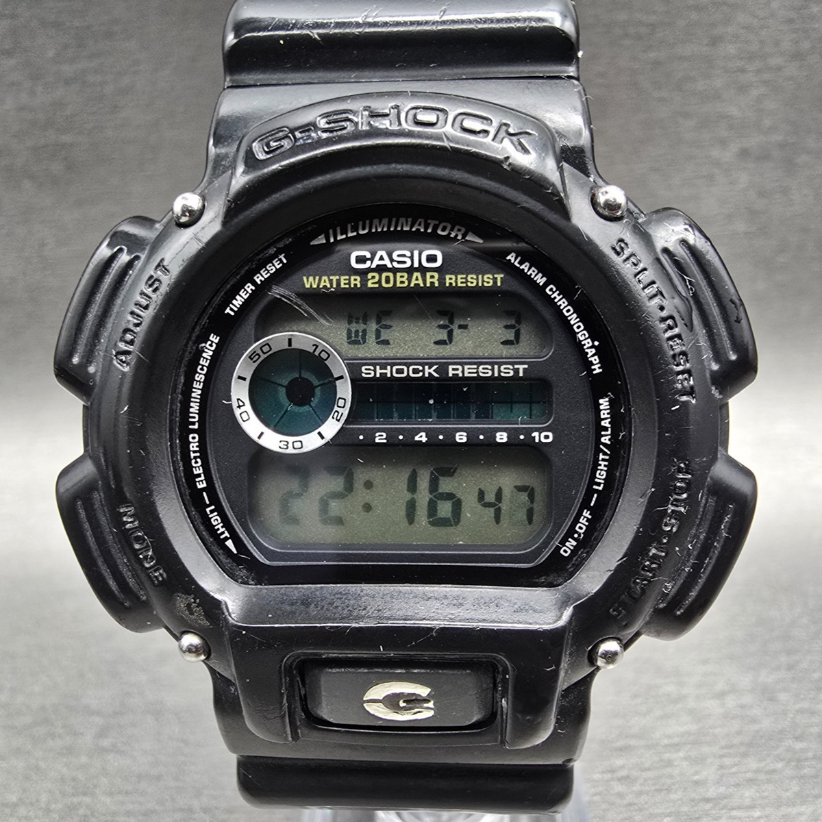 Casio G-Shock DW-9052V Watch Men 48mm Black Chrono Alarm Round READ! New Battery0