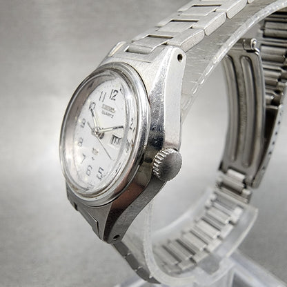 Seiko SQ Watch Women 23mm Silver Dial Silver Tone Daydate 85230039 New Battery2