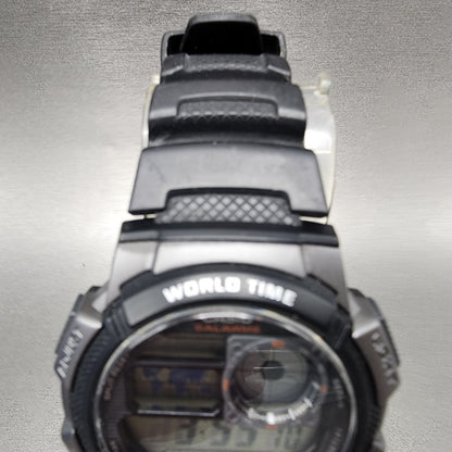 Casio AE1000W Watch Men 41mm Digital Black Gray Tone World Time Alarm New batt5