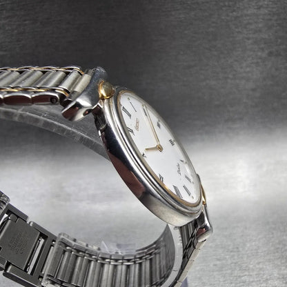Seiko Dolce Watch Men 31mm White Dial Two Tone Round 9530-6030 New Battery JDM3