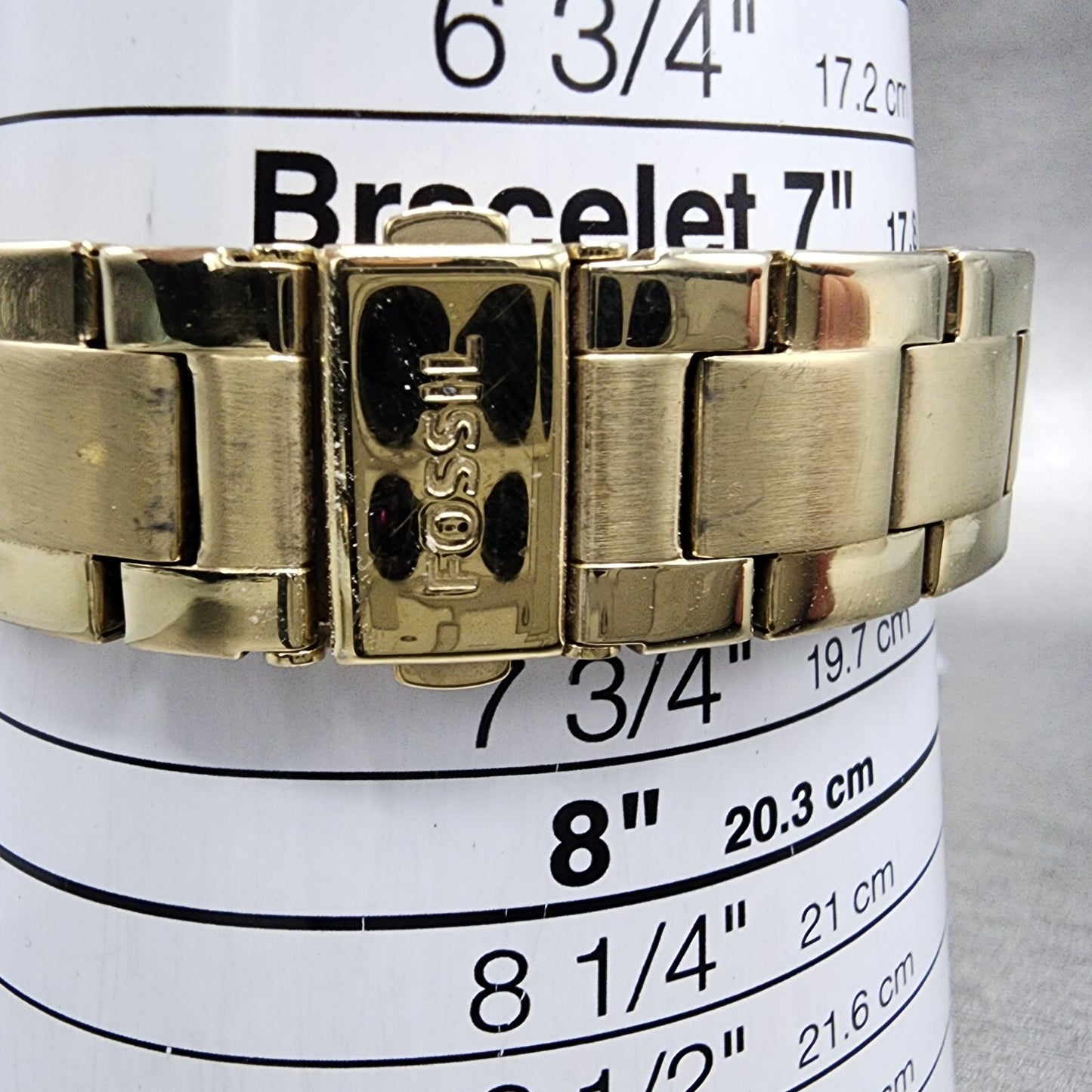 Fossil Stella Glitz Watch Women 37mm Champagne Dial Gold Tone Daydate New Batt10