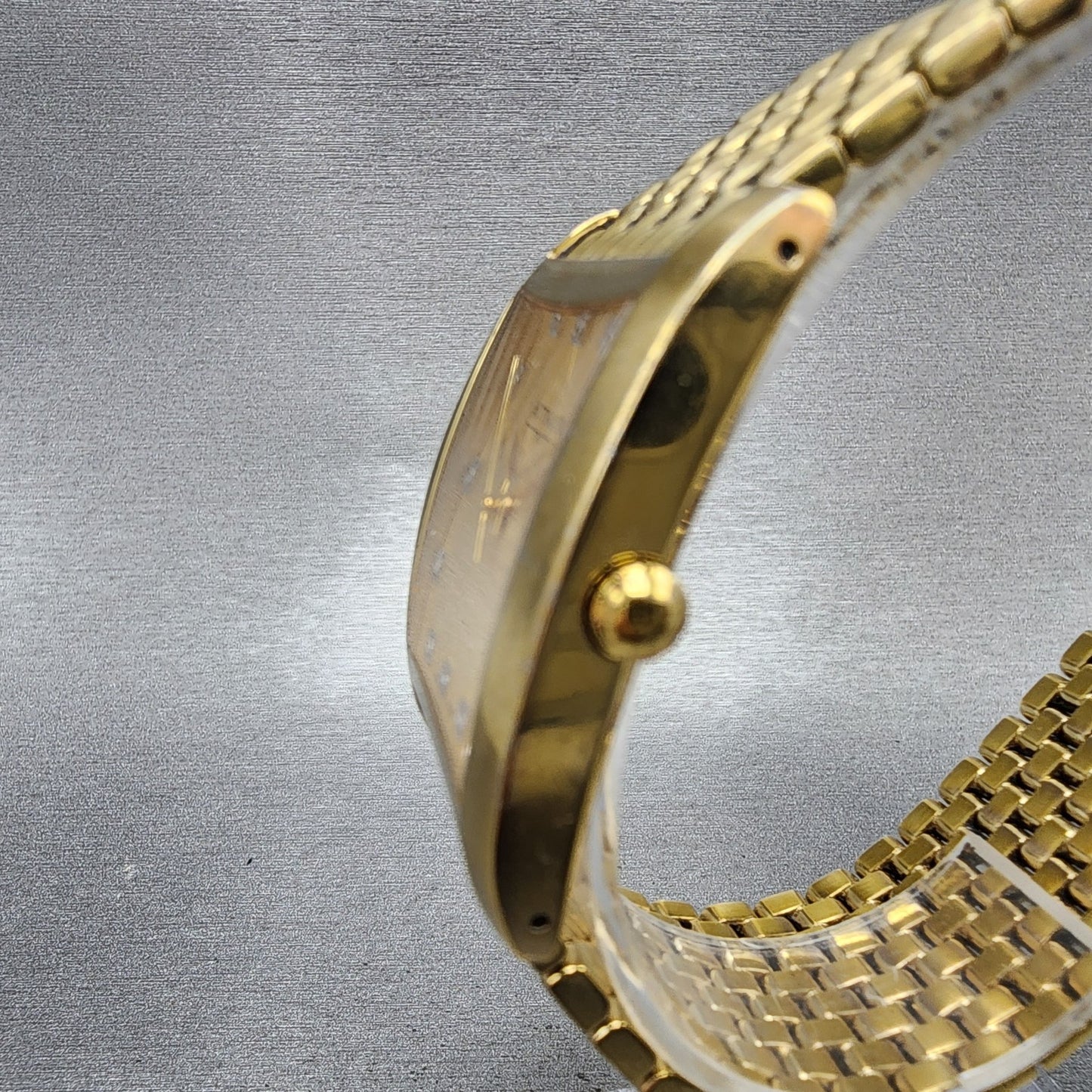 Wittnauer Tank Watch Men 32mm Gold Dial Gold Tone Rectangle 11D000 PARTS3