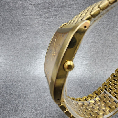 Wittnauer Tank Watch Men 32mm Gold Dial Gold Tone Rectangle 11D000 PARTS3