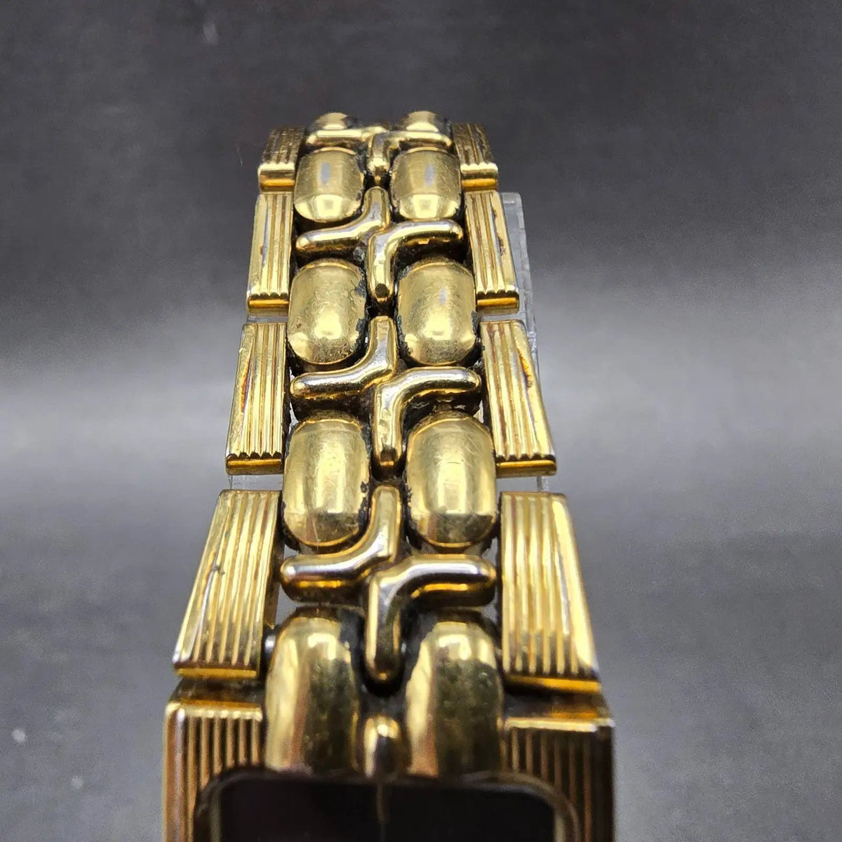 Longines QWR Tank Watch Women 17mm Black Dial Gold Rectangle New Battery VTG4