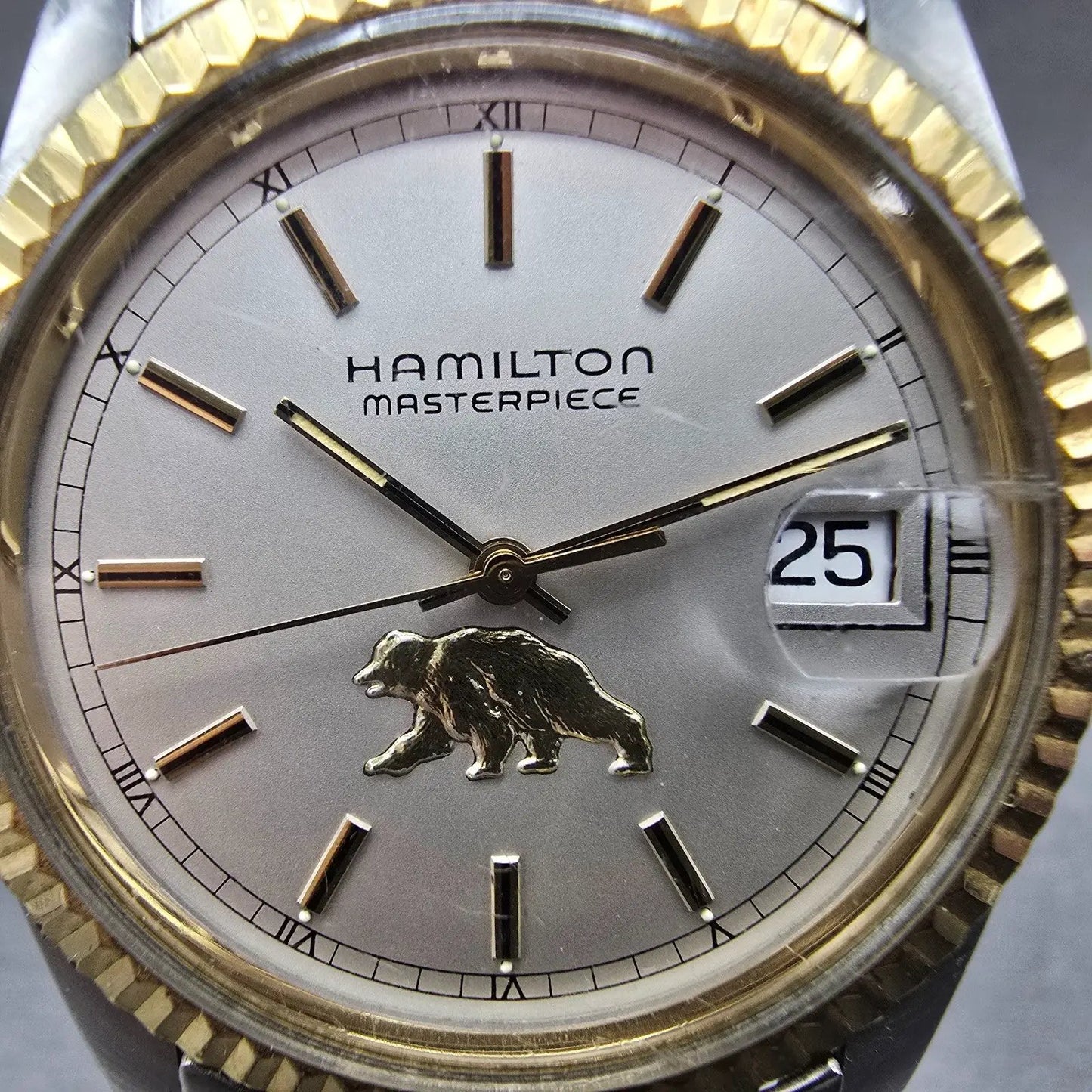 Hamilton Masterpiece President Watch Men 36mm Silver Dial Two Tone Date Round1