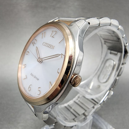 Citizen Eco-Drive LTR Watch Women 36mm White Dial Two Tone Round Runs EM0756-53A