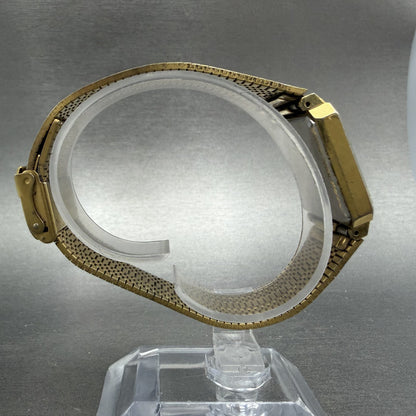 Citizen Tank Watch Men 25mm Champagne Dial Gold Tone 4031-892658 New Battery abs8