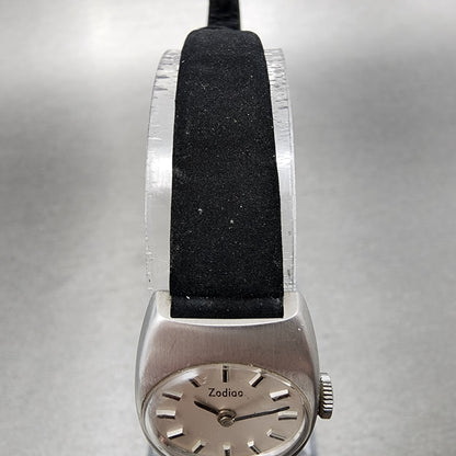 VTG Zodiac Watch Women 19mm Silver Dial Gold Plated Manual Wind Runs5
