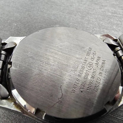 Alba Watch Men 36mm Silver Dial Steel Date Round VX32-K007 JDM PARTS Seiko10