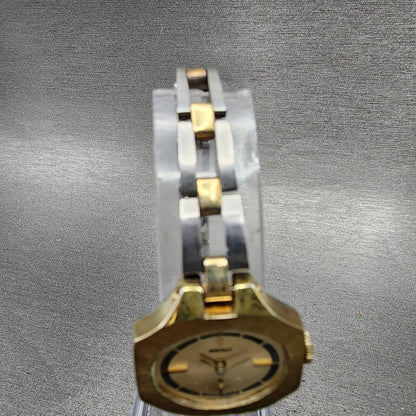 Seiko Watch Women 23mm Champagne Dial Two Tone Oval Vintage 117659 Manual Runs5